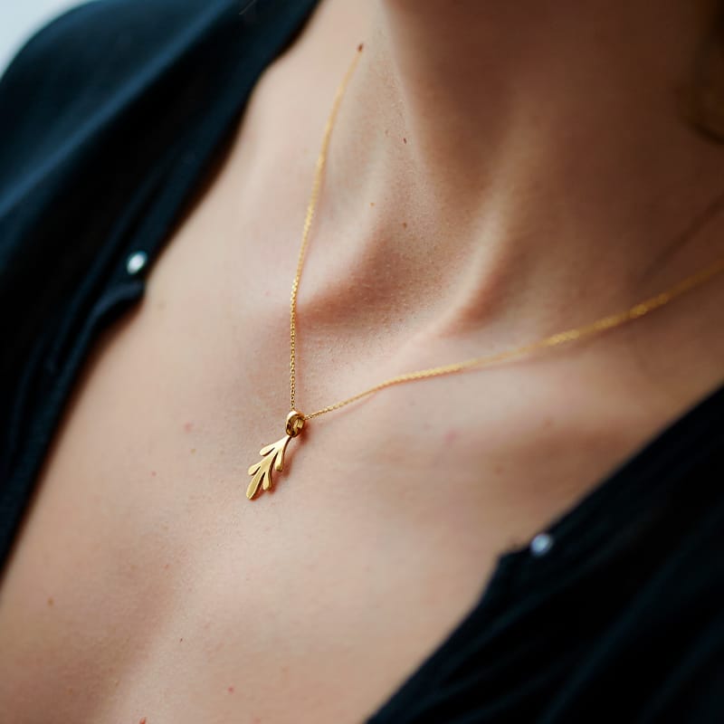 acanthus necklace 24k gold plated silver925
