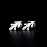 acanthus stud earrings rhodium plated silver925