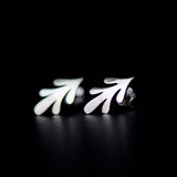 acanthus stud earrings rhodium plated silver925