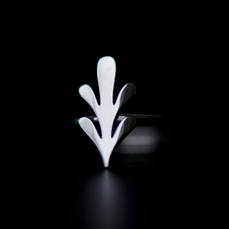 acanthus ring rhodium plated silver925