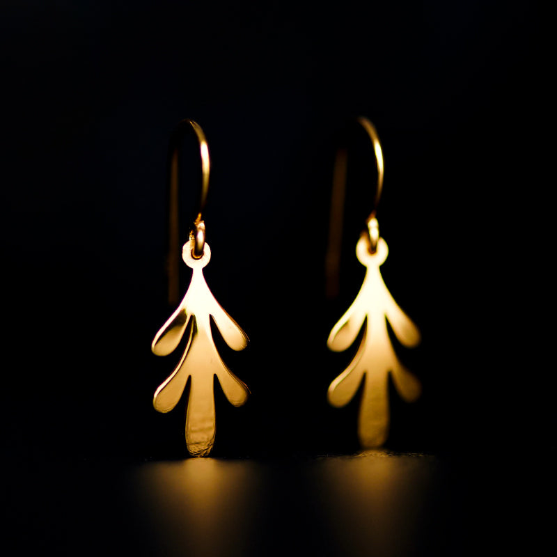 acanthus hook earrings 24k gold plated silver925