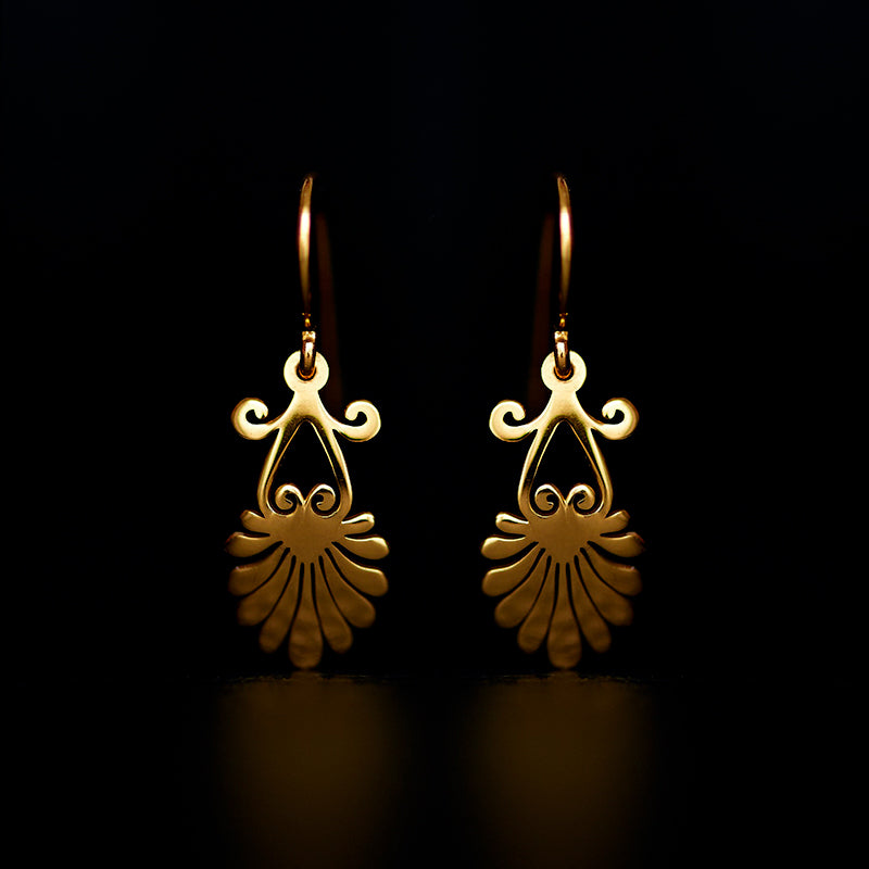 acron hook earrings 24k gold plated silver925