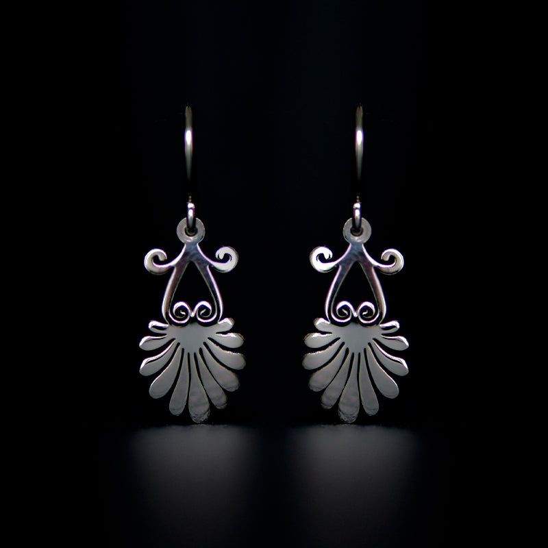 acron hook earrings rhodium plated silver925
