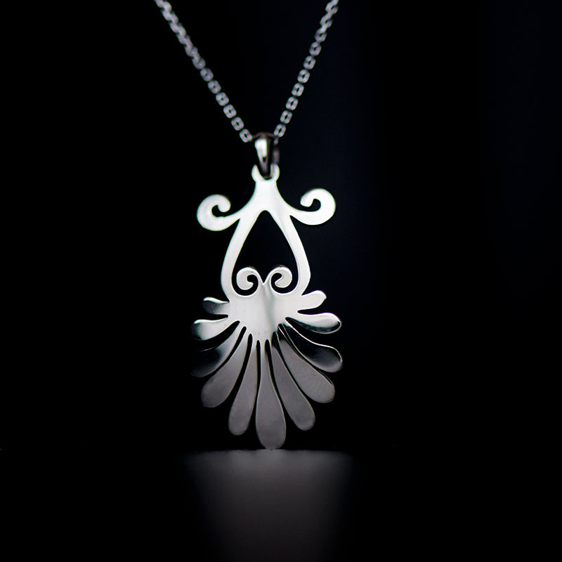 acron necklace rhodium plated silver925