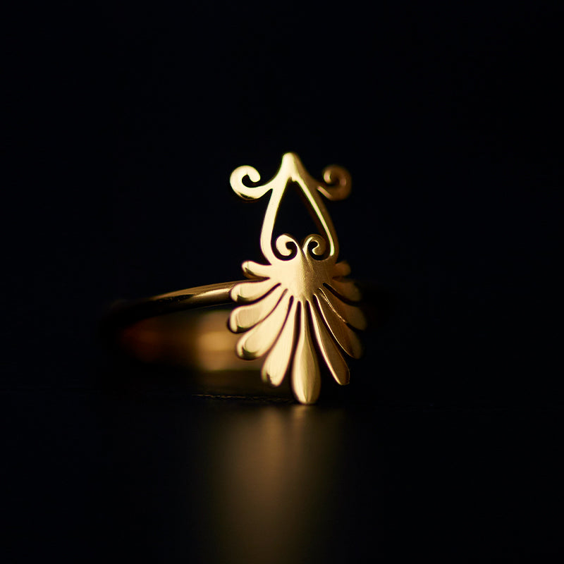 acron ring 24k gold plated silver925