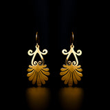 acron hook earrings 24k gold plated silver925