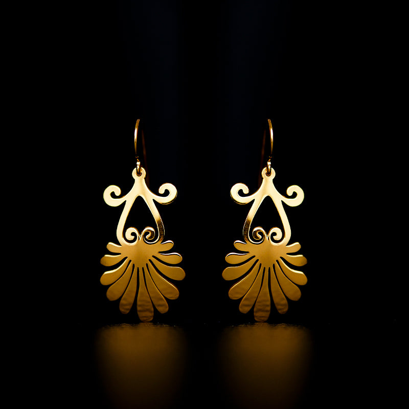 acron hook earrings 24k gold plated silver925