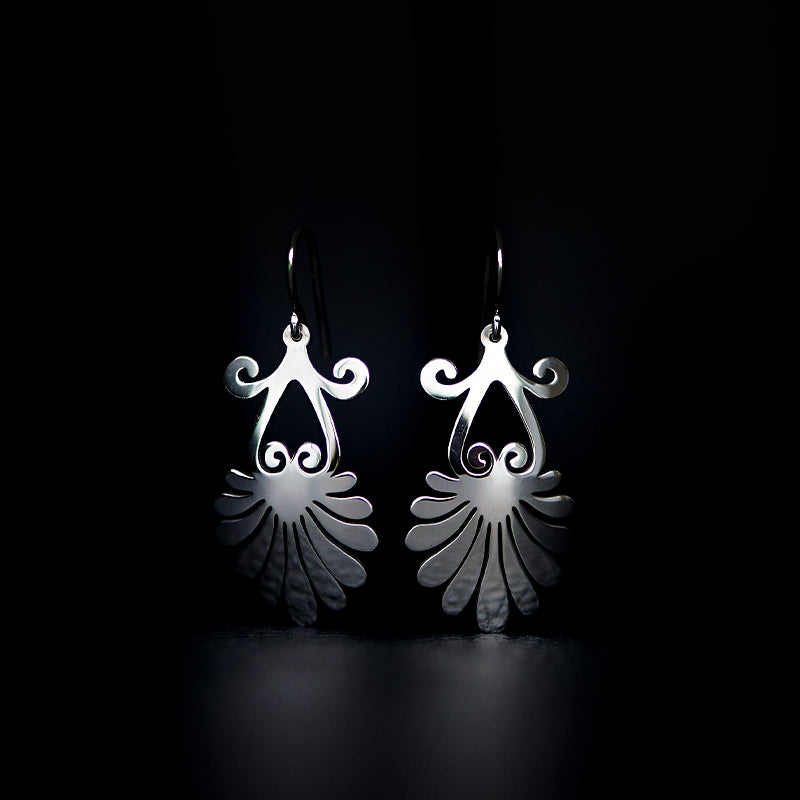 acron hook earrings rhodium plated silver925