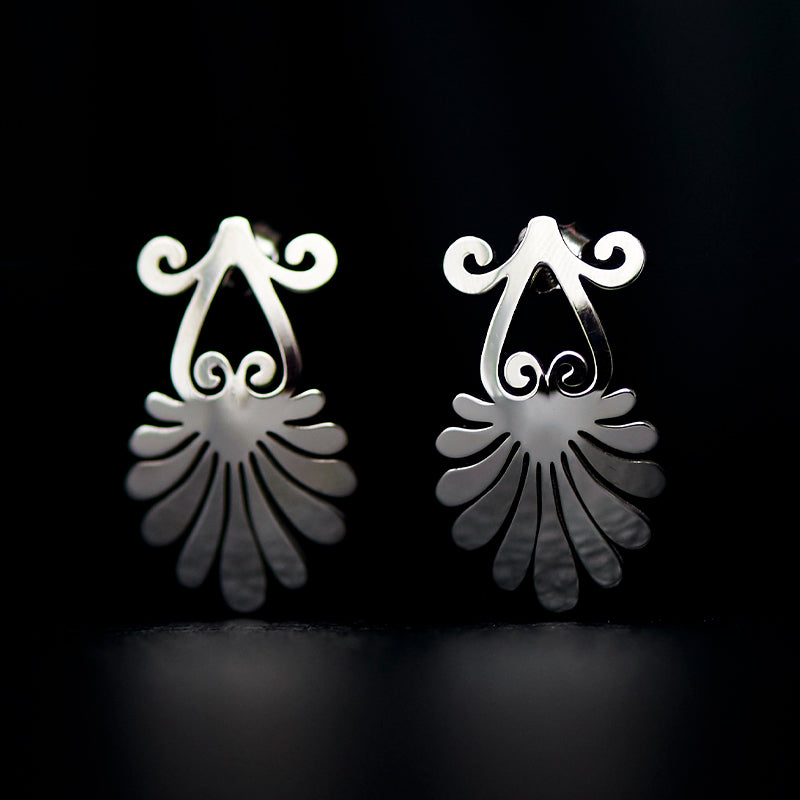 acron stud earrings rhodium plated silver925