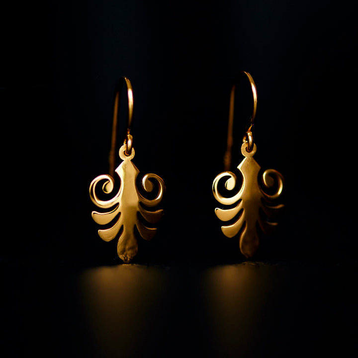 antheon drop earrings 24k gold plated silver925