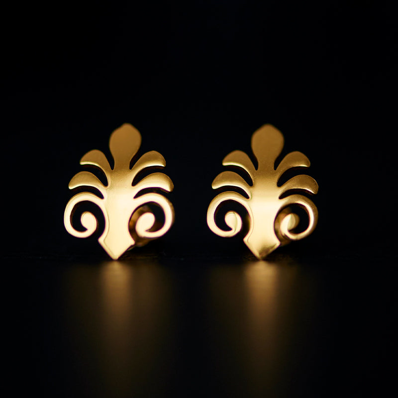 antheon stud earrings 24k gold plated silver925