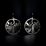 antheon shield drop earrings rhodium plated silver925