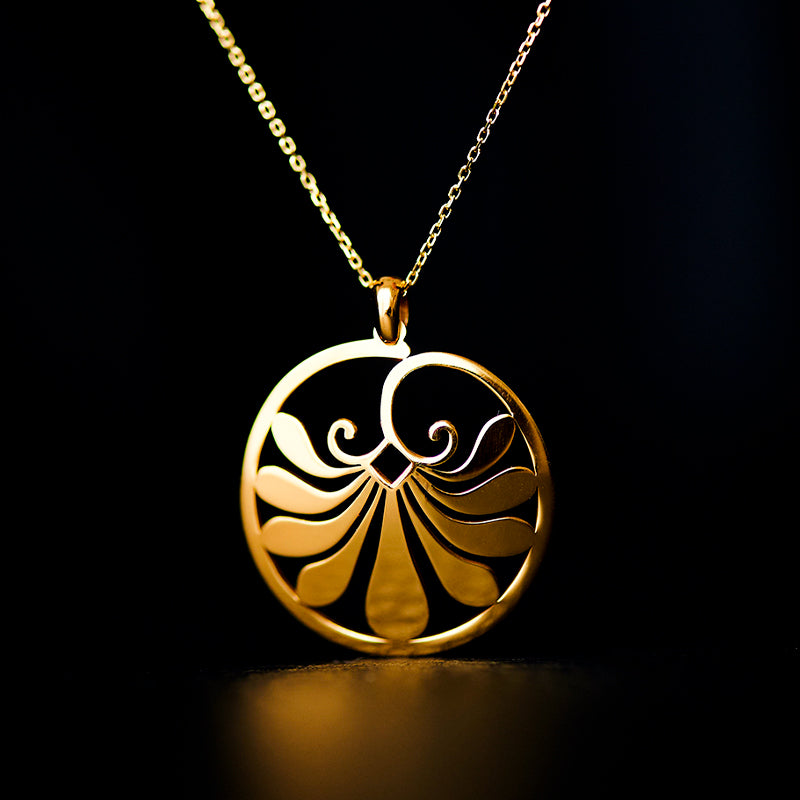 antheon shield necklace 24k gold plated silver925