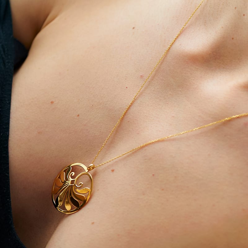 antheon shield necklace 24k gold plated silver925
