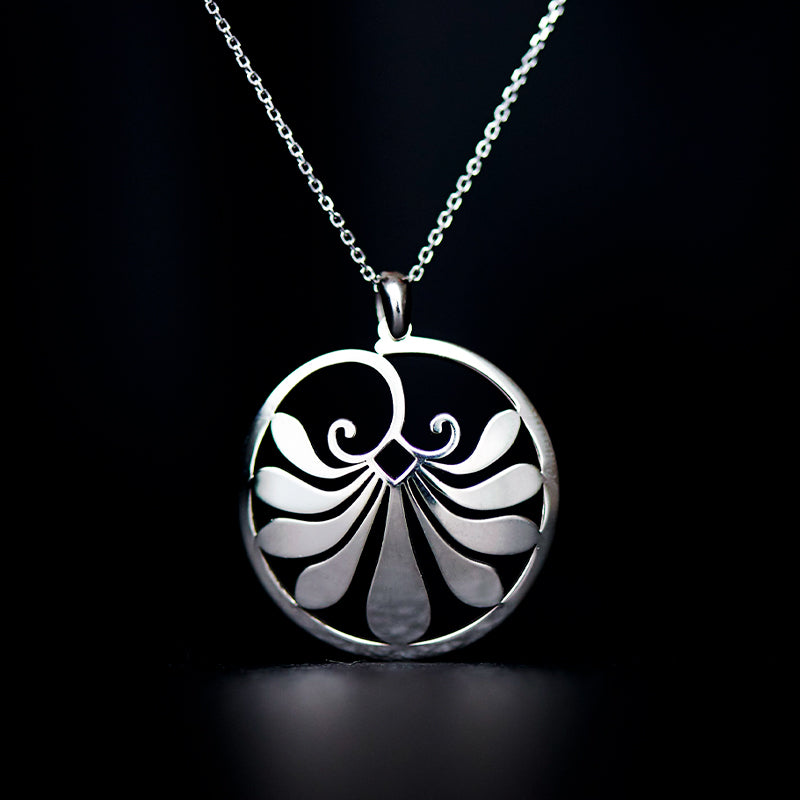 antheon shield necklace rhodium plated silver925