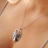 antheon shield necklace rhodium plated silver925