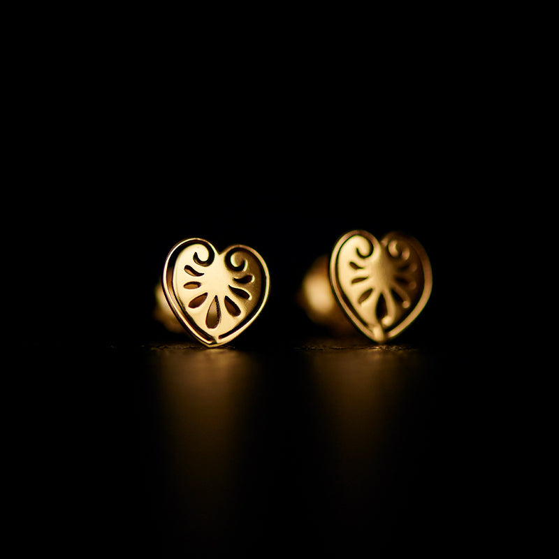 erantheon stud earrings 24k gold plated silver925