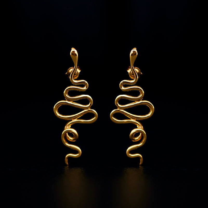 hues attes stud earrings 24k gold plated silver925