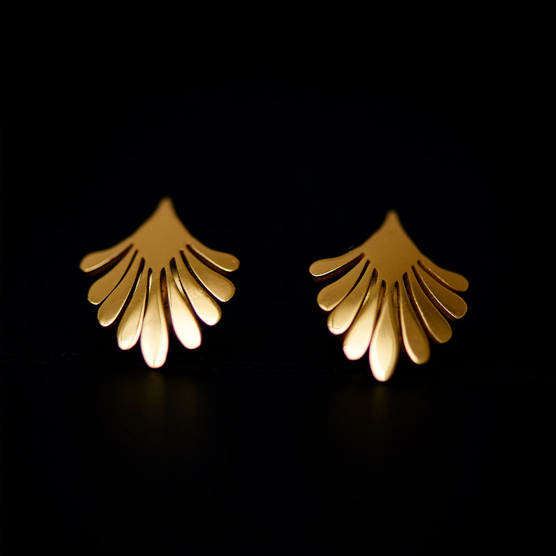 lonicera stud earrings 24k gold plated silver925