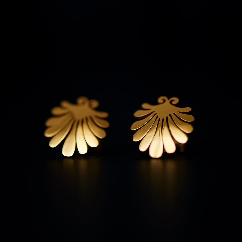 mollis stud earrings 24k gold plated silver925
