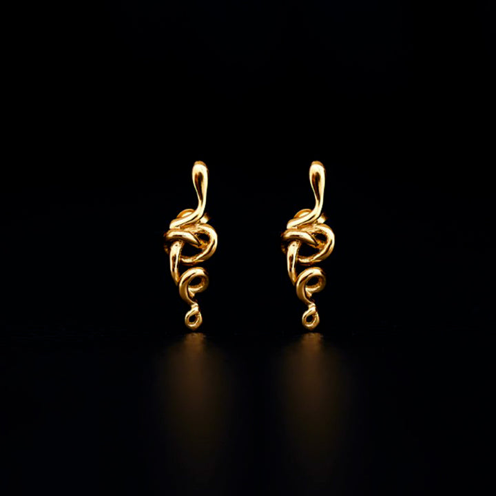 saboi stud earrings 24k gold plated silver925
