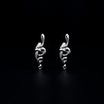 saboi stud earrings rhodium plated silver925