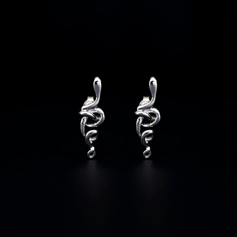 saboi stud earrings rhodium plated silver925
