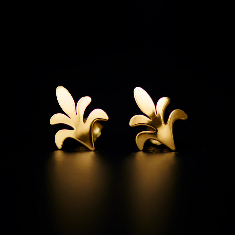 spinosus stud earrings 24k gold plated silver925