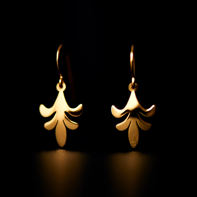 spinosus drop earrings 24k gold plated silver925