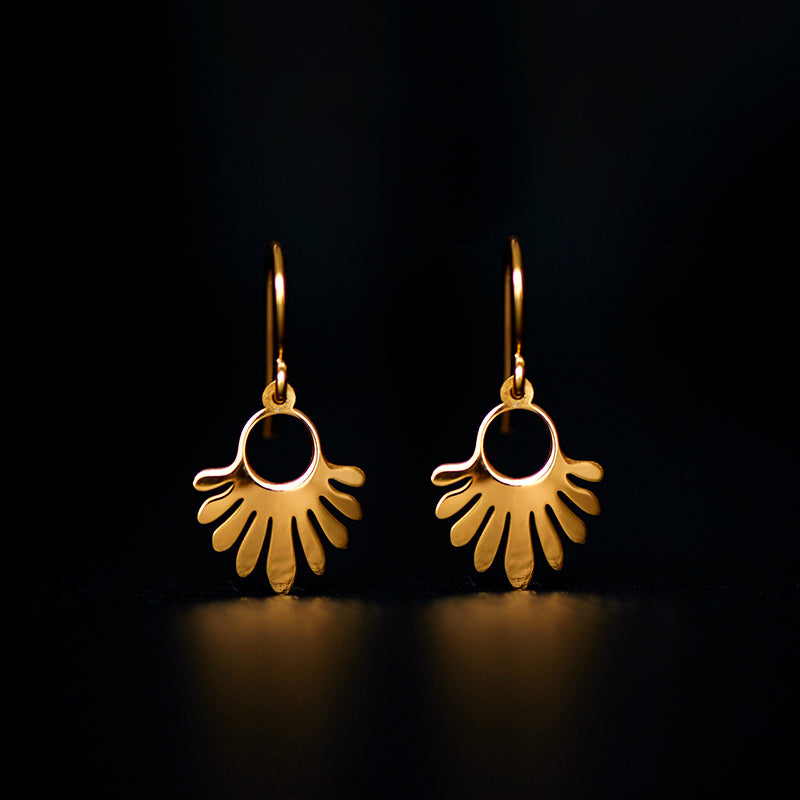 zoe drop earrings 24k gold plated silver925